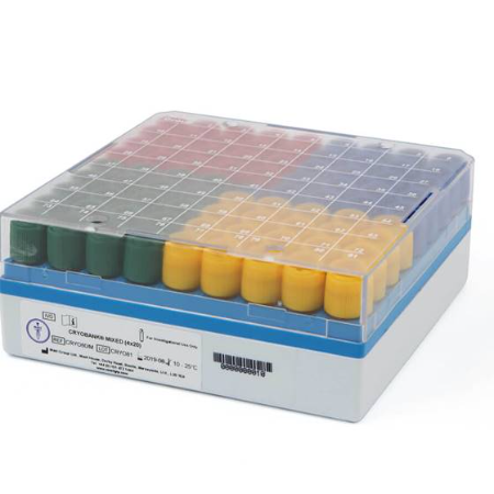 Cryobank Cryogenic Vials with Beads; 4 Colours Rack/80