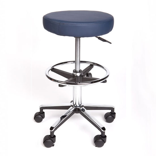Pacific Medical Premium Round Stools Gas Lift Adjustable with Foot Ring