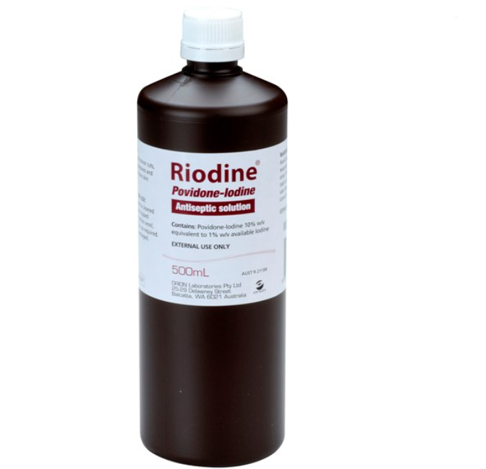 Riodine 10% Povidone-Iodine Solution 500ml Bottle